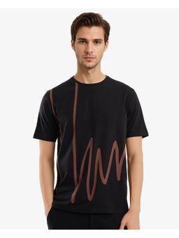 Rare Rabbit - Chael Black Graphic Print Regular Fit T-Shirt