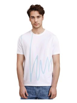 Rare Rabbit - Chael White Graphic Print Regular Fit T-Shirt