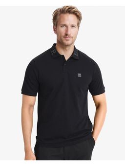 Rare Rabbit - Clif Black Plain Regular Fit Polo T-Shirt