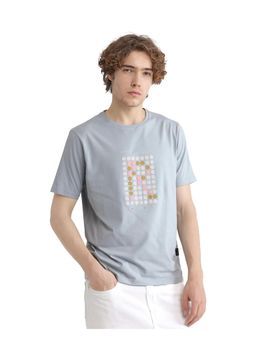 Rare Rabbit - Colos Light Blue Graphic Print Regular Fit T-Shirt