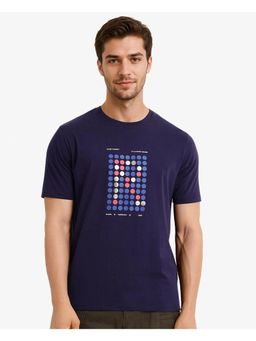 Rare Rabbit - Colos Navy Blue Graphic Print Regular Fit T-Shirt