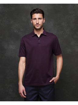 Rare Rabbit - Dafo 1 Purple Jacquard Regular Fit Polo T-Shirt