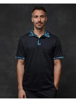 Rare Rabbit - Danil 1 Black Embroidered Regular Fit Polo T-Shirt