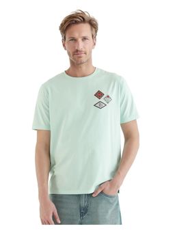 Rare Rabbit - Dorl Light Blue Graphic Print Regular Fit T-Shirt