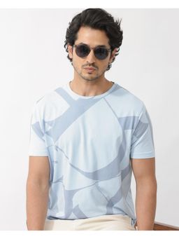 Rare Rabbit - Drew Light Blue Graphic Print Regular Fit T-Shirt