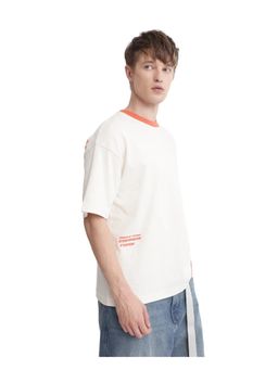 Rare Rabbit - Drift Off White Graphic Print Oversized Fit T-Shirt