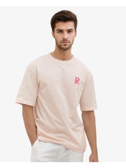 Rare Rabbit - Dutton Pink Graphic Print Oversized Fit T-Shirt