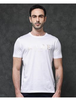 Rare Rabbit - Echon White Graphic Print Regular Fit T-Shirt