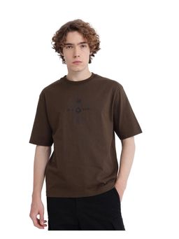 Rare Rabbit - Ello Olive Graphic Print Regular Fit T-Shirt