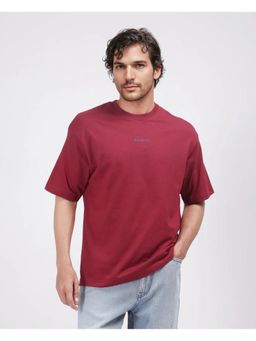 Rare Rabbit - Exclaim Red Graphic Print Oversized Fit T-Shirt