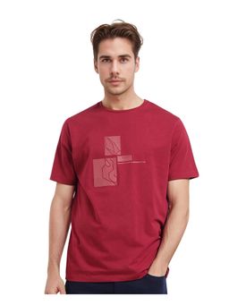 Rare Rabbit - Feine-1 Red Graphic Print Regular Fit T-Shirt