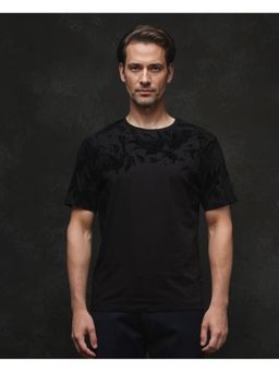 Rare Rabbit - Ferris-1 Black Paisley Print Regular Fit T-Shirt