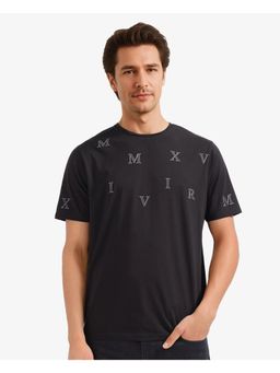 Rare Rabbit - Fin Black Graphic Print Regular Fit T-Shirt