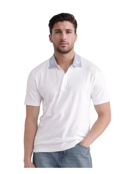 Rare Rabbit - Frow White Plain Regular Fit Polo T-Shirt
