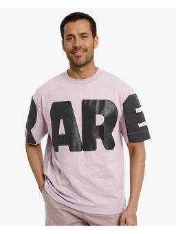 Rare Rabbit - Goss Purple Graphic Print Oversized Fit T-Shirt