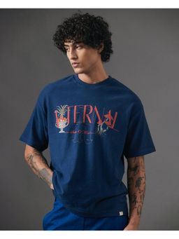 Rare Rabbit - Graw Teal Hd Print Oversized Fit T-Shirt