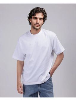 Rare Rabbit - Haf White Graphic Print Oversized Fit T-Shirt