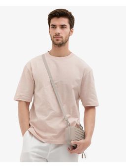 Rare Rabbit - Hagrid Pink Statement Print Oversized Fit T-Shirt