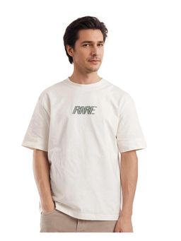 Rare Rabbit - Harve Off White Graphic Print Boxy Fit T-Shirt