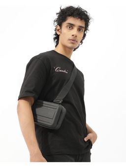 Rare Rabbit - Holt Black Graphic Print Oversized Fit T-Shirt