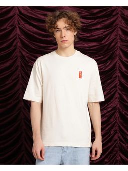 Rare Rabbit - Hord Off White Graphic Print Oversized Fit T-Shirt