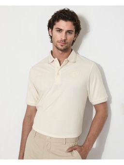 Rare Rabbit - Hux Pastel Yellow Plain Regular Fit Polo T-Shirt
