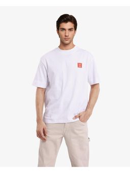 Rare Rabbit - Ight White Graphic Print Oversized Fit T-Shirt