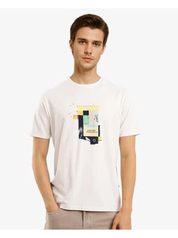 Rare Rabbit - Jaceb Off White Graphic Print Regular Fit T-Shirt