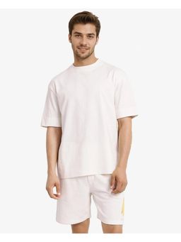 Rare Rabbit - Jadez Off White Graphic Print Oversized Fit T-Shirt