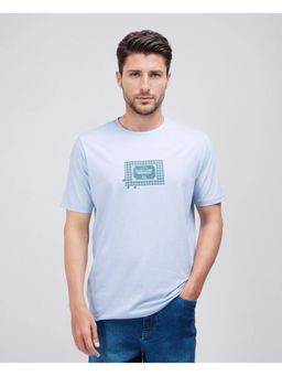 Rare Rabbit - Jed Dusky Blue Graphic Print Regular Fit T-Shirt