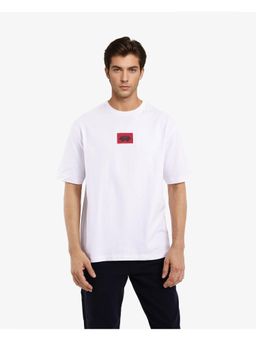 Rare Rabbit - Jika White Graphic Print Oversized Fit T-Shirt