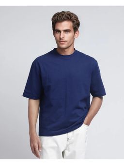 Rare Rabbit - Jot Blue Graphic Print Oversized Fit T-Shirt