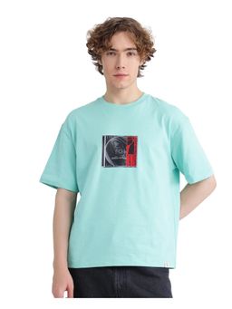 Rare Rabbit - Just Light Green Graphic Print Boxy Fit T-Shirt