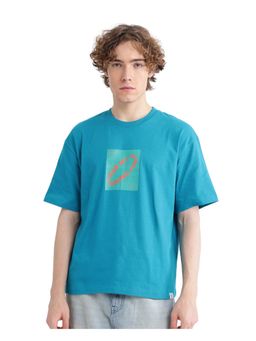 Rare Rabbit - Just Teal Graphic Print Boxy Fit T-Shirt