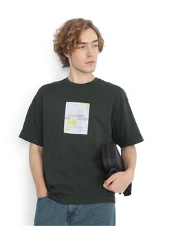 Rare Rabbit - Justin Dark Olive Graphic Print Boxy Fit T-Shirt