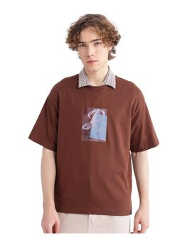 Rare Rabbit - Justin Brown Graphic Print Oversized Fit T-Shirt