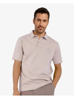 Rare Rabbit - Kace Beige Plain Oversized Fit Polo T-Shirt