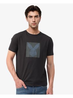 Rare Rabbit - Kalon Black Graphic Print Regular Fit T-Shirt