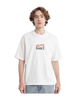 Rare Rabbit - Karwo Off White Graphic Print Oversized Fit T-Shirt