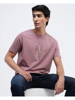 Rare Rabbit - Keat Pink Graphic Print Regular Fit T-Shirt