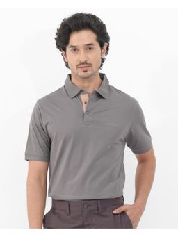 Rare Rabbit - Keneth Dusky Purple Plain Regular Fit Polo T-Shirt