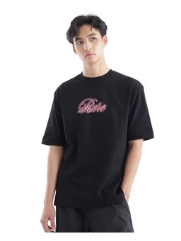 Rare Rabbit - Kenzo Black Embroidered Oversized Fit T-Shirt