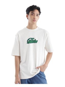 Rare Rabbit - Kenzo Off White Embroidered Oversized Fit T-Shirt