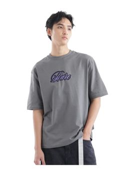 Rare Rabbit - Kenzo Olive Embroidered Oversized Fit T-Shirt