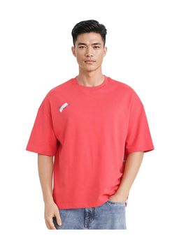 Rare Rabbit - Klas Red Hd Print Oversized Fit T-Shirt