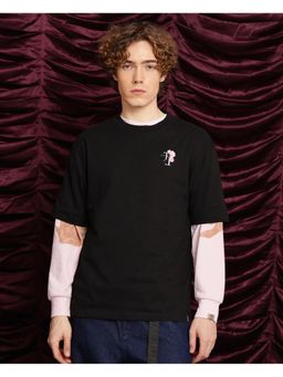 Rare Rabbit - Knix Black Animal Print Oversized Fit T-Shirt