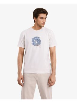 Rare Rabbit - Kowl Off White Graphic Print Regular Fit T-Shirt