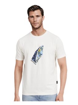 Rare Rabbit - Lason Off White Graphic Print Regular Fit T-Shirt
