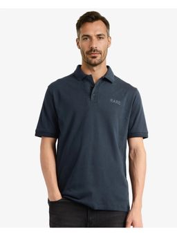 Rare Rabbit - Laur Dark Green Plain Regular Fit Polo T-Shirt