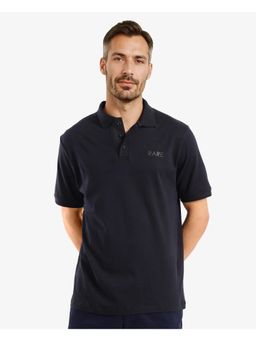 Rare Rabbit - Laur Black Plain Regular Fit Polo T-Shirt